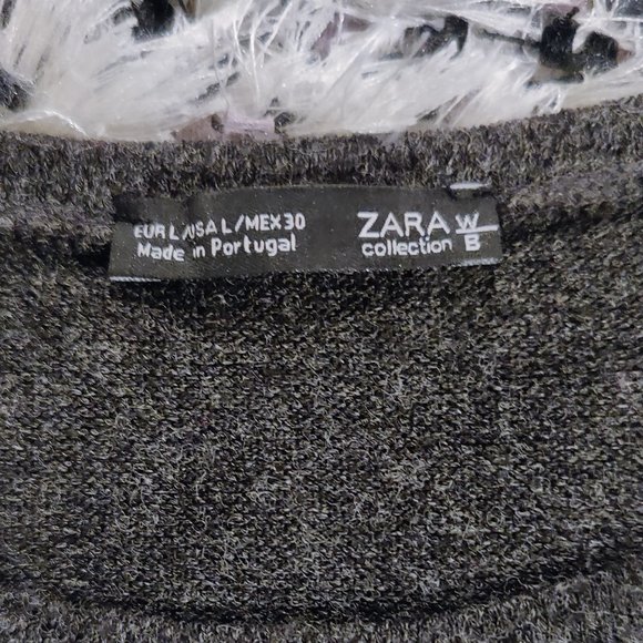 Zara Grey Cropped Rhinestone Skull, Heart, Arrow and Safety Pin - Picture 2 of 5